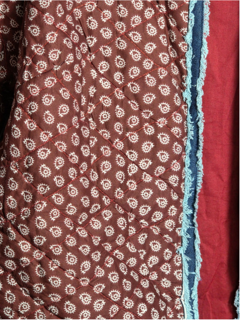 Women's Appleseed's Petite LP Quilted Jacket Red Floral Paisley grandmacore fall - Picture 3 of 8